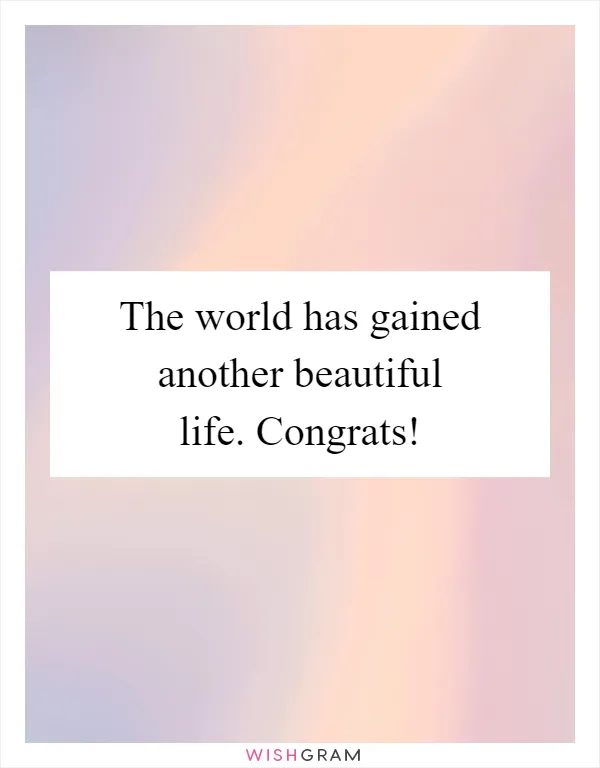 The world has gained another beautiful life. Congrats!