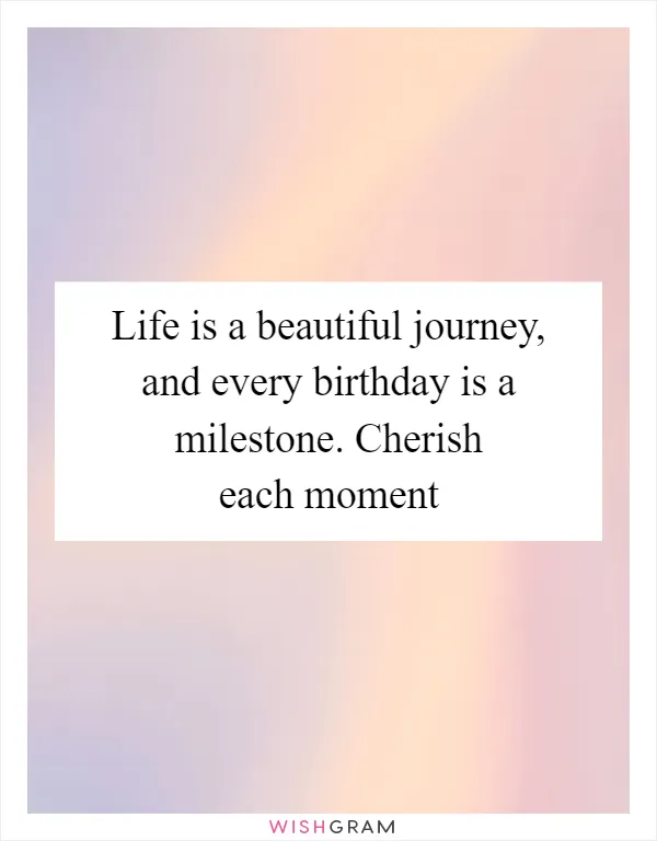 Life is a beautiful journey, and every birthday is a milestone. Cherish each moment