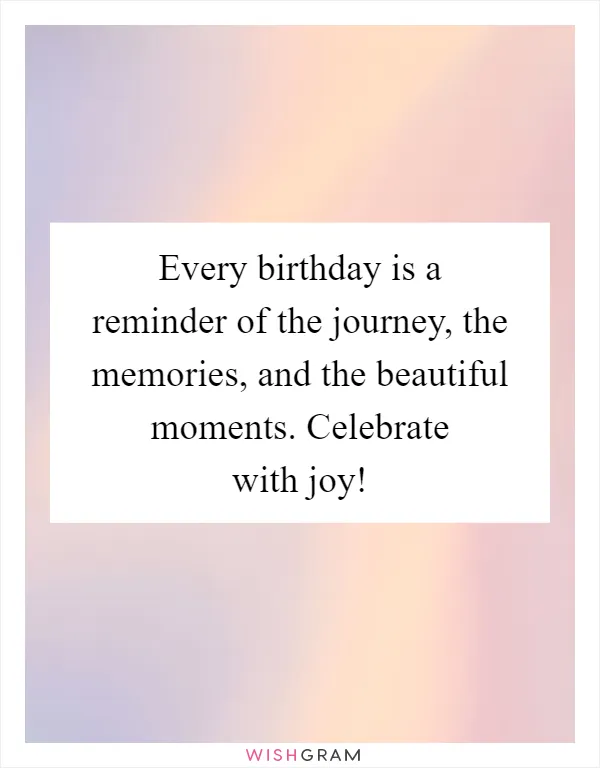 Every birthday is a reminder of the journey, the memories, and the beautiful moments. Celebrate with joy!