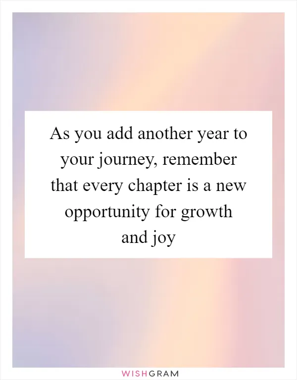 As you add another year to your journey, remember that every chapter is a new opportunity for growth and joy