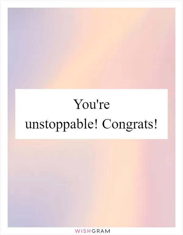 You're unstoppable! Congrats!
