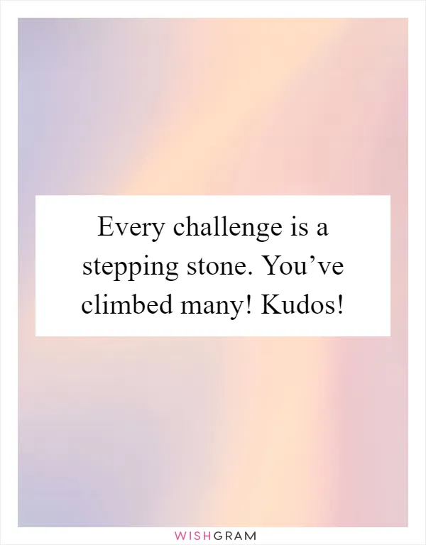 Every challenge is a stepping stone. You’ve climbed many! Kudos!