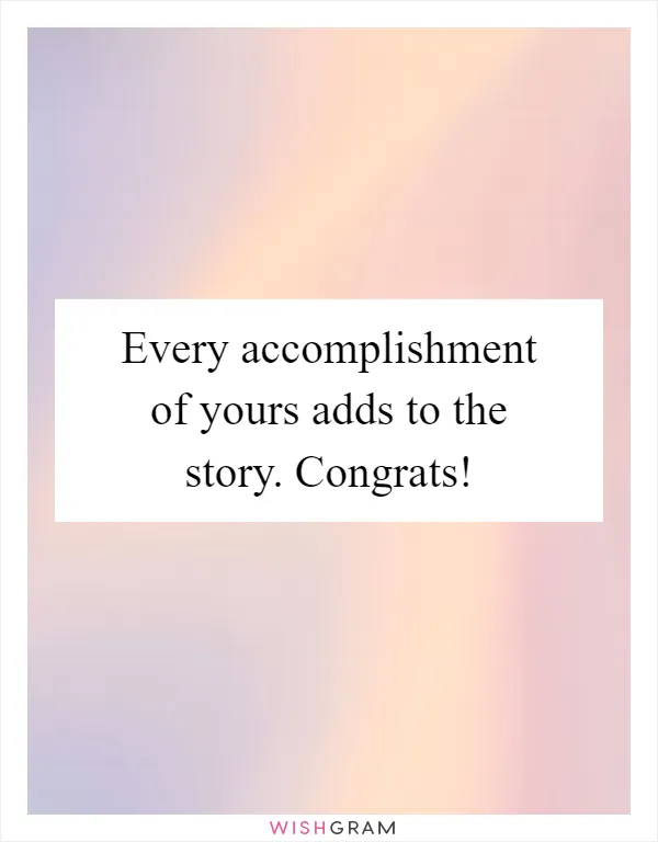 Every accomplishment of yours adds to the story. Congrats!