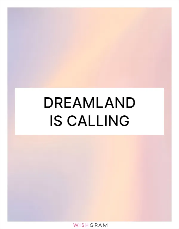 Dreamland is calling