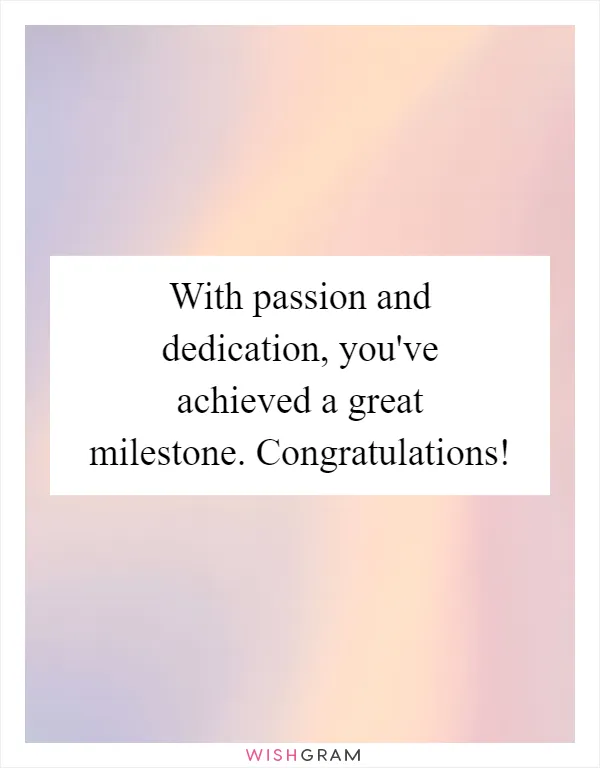 With passion and dedication, you've achieved a great milestone. Congratulations!