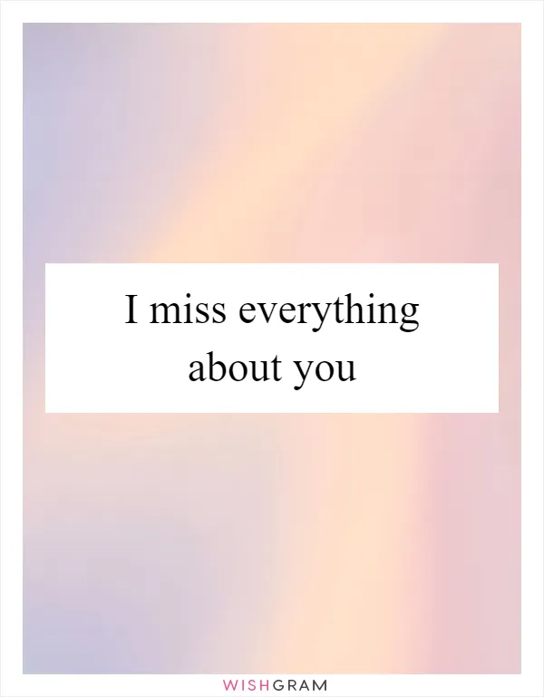 I miss everything about you