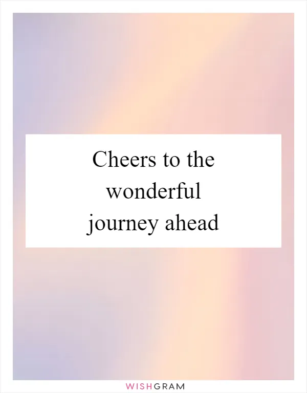 Cheers to the wonderful journey ahead