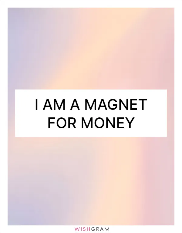 I am a magnet for money
