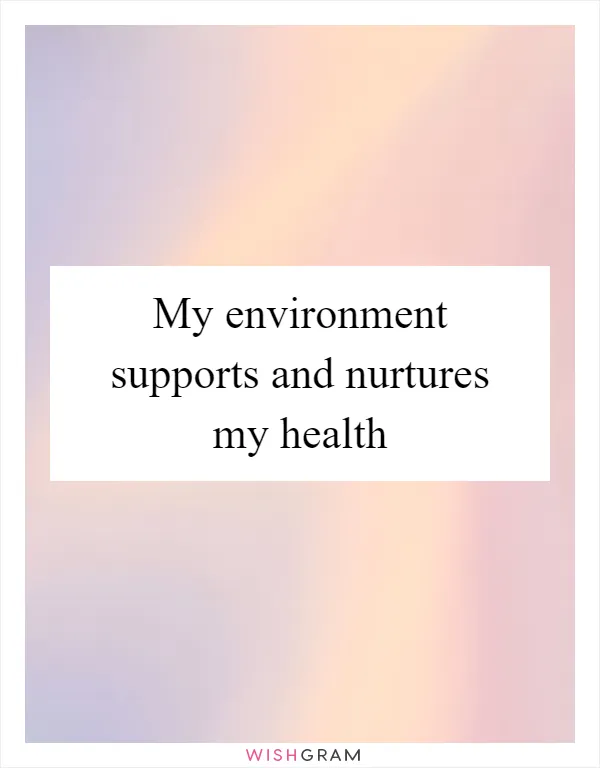 My environment supports and nurtures my health