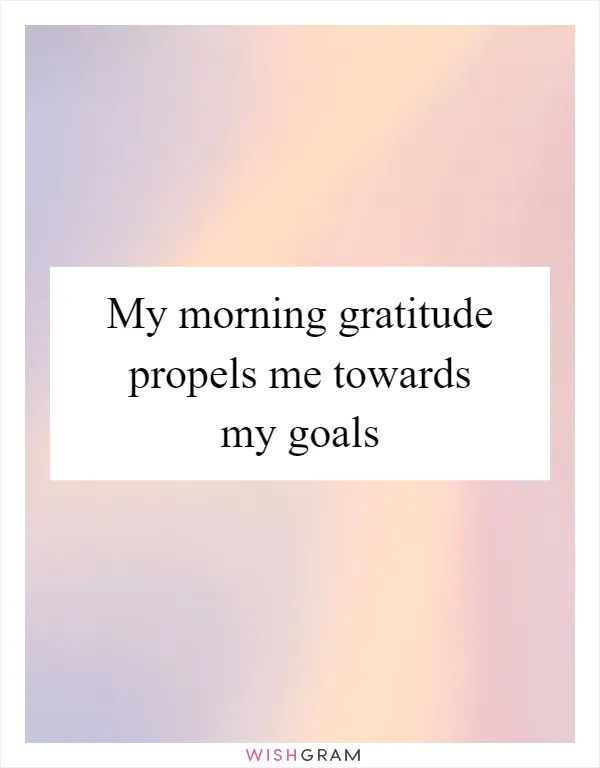 My morning gratitude propels me towards my goals