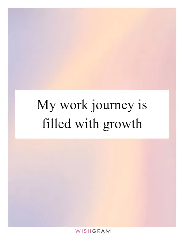 My work journey is filled with growth