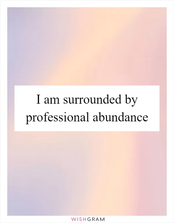 I am surrounded by professional abundance