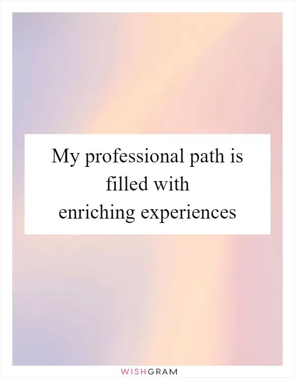 My professional path is filled with enriching experiences