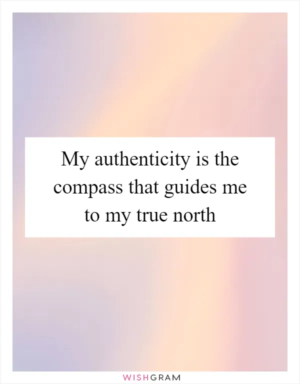 My authenticity is the compass that guides me to my true north