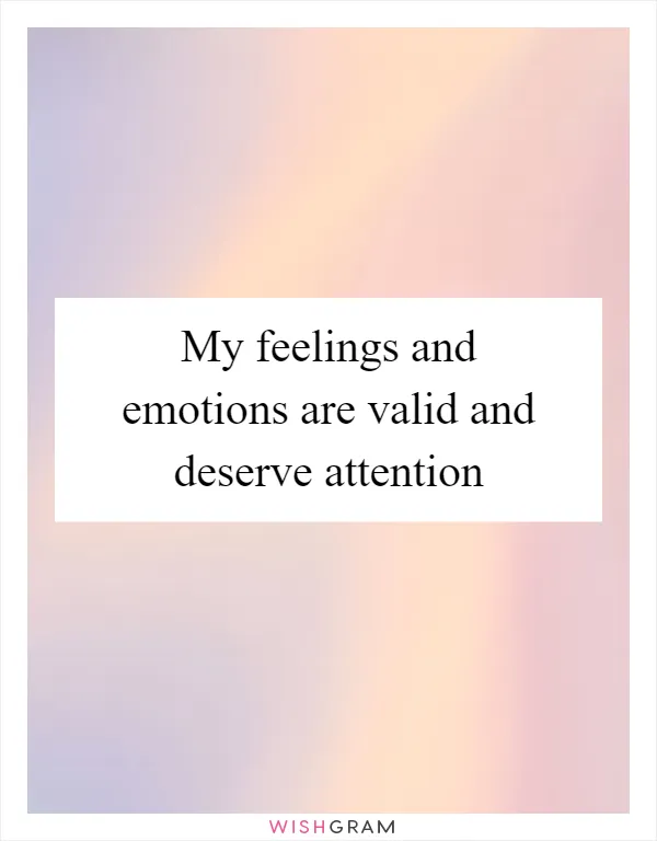 My feelings and emotions are valid and deserve attention