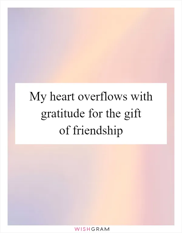 My heart overflows with gratitude for the gift of friendship