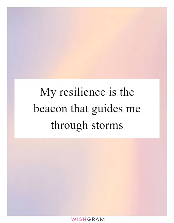 My resilience is the beacon that guides me through storms