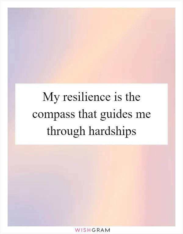 My resilience is the compass that guides me through hardships