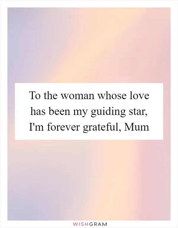 To the woman whose love has been my guiding star, I'm forever grateful, Mum