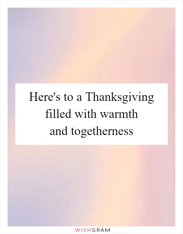 Here's to a Thanksgiving filled with warmth and togetherness