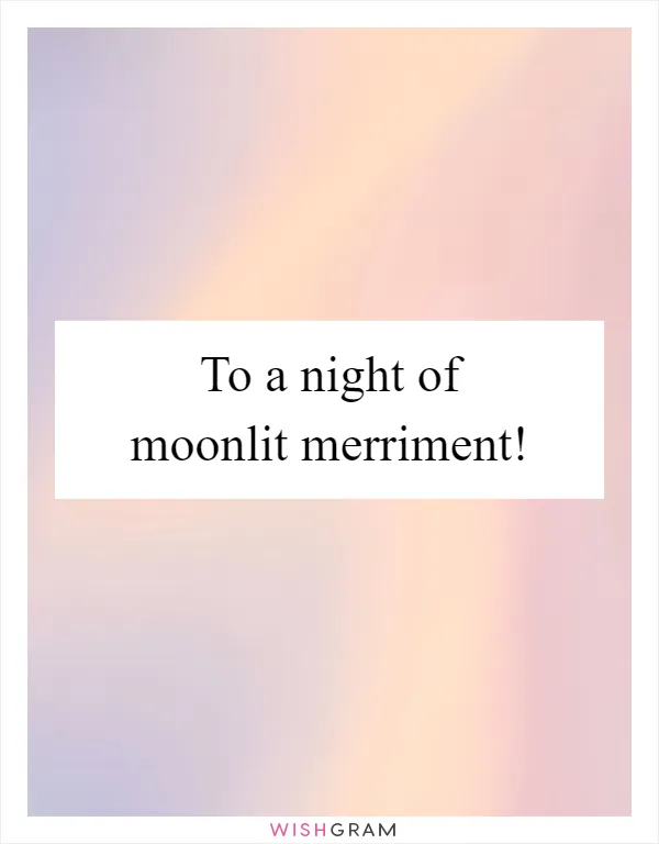 To a night of moonlit merriment!