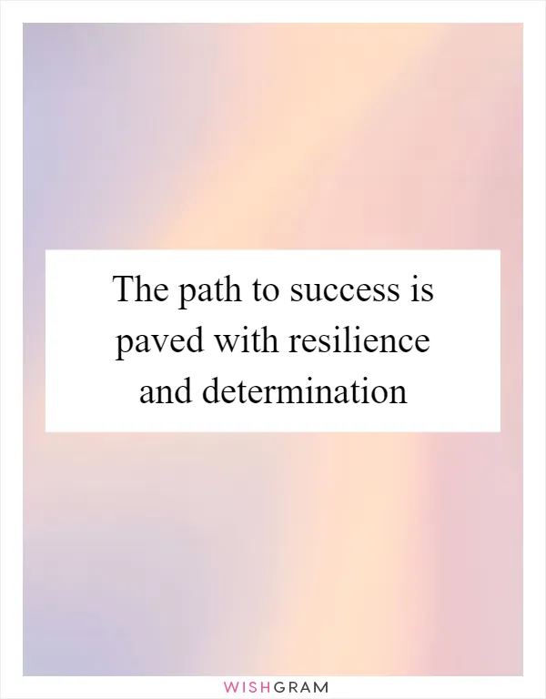 The path to success is paved with resilience and determination