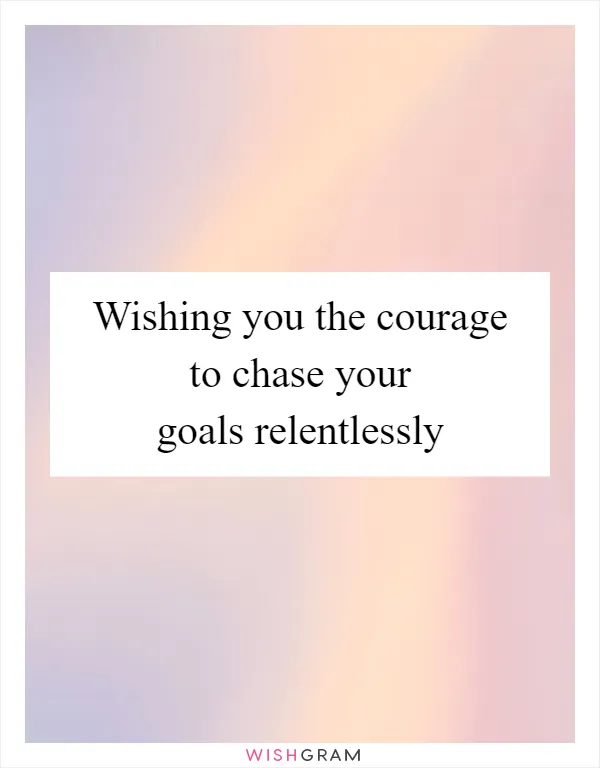 Wishing you the courage to chase your goals relentlessly