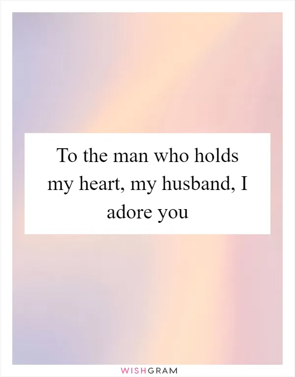 To the man who holds my heart, my husband, I adore you