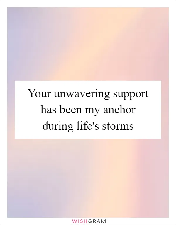 Your unwavering support has been my anchor during life's storms