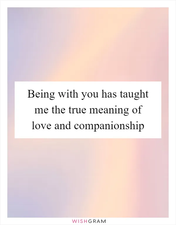 Being with you has taught me the true meaning of love and companionship
