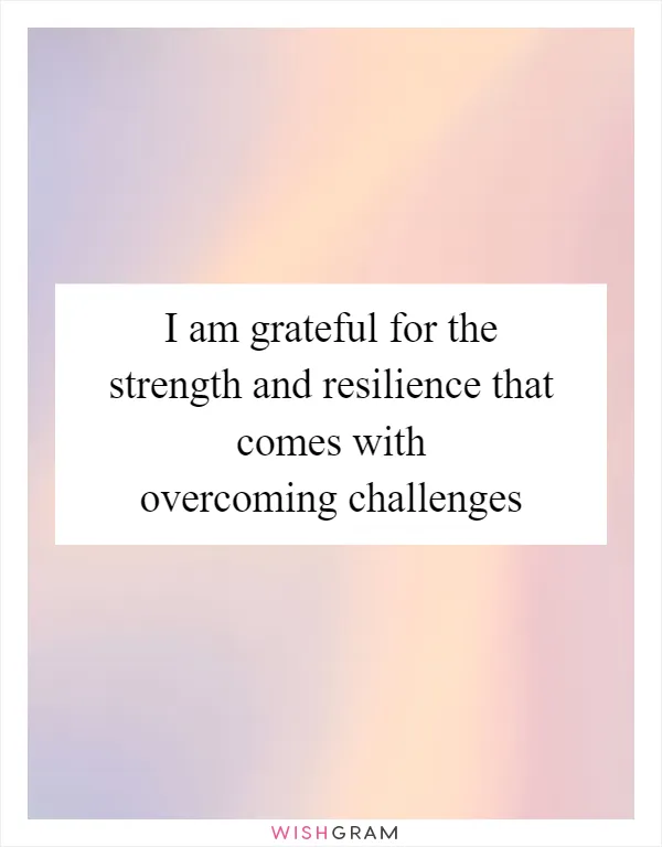 I am grateful for the strength and resilience that comes with overcoming challenges