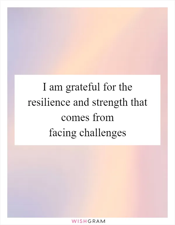 I am grateful for the resilience and strength that comes from facing challenges