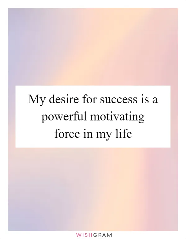 My desire for success is a powerful motivating force in my life
