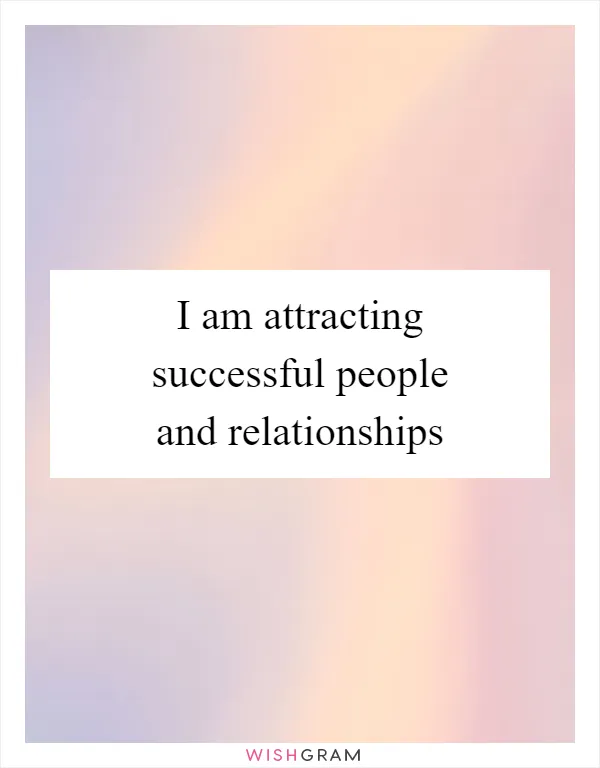 I am attracting successful people and relationships