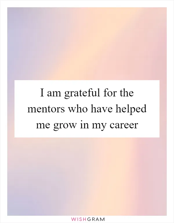 I am grateful for the mentors who have helped me grow in my career