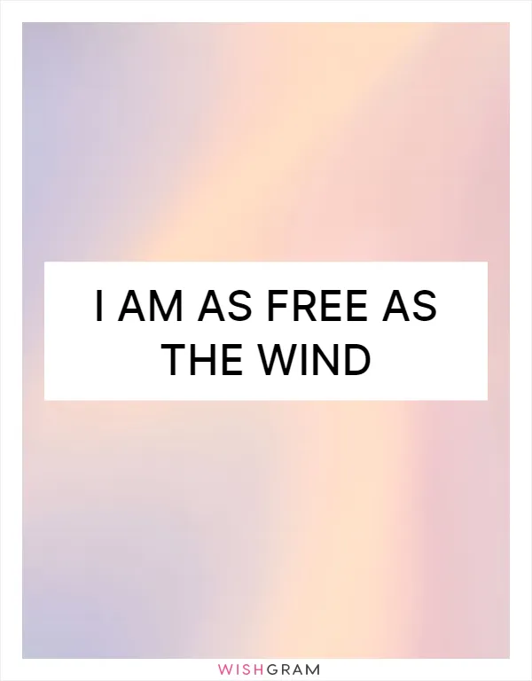 I am as free as the wind