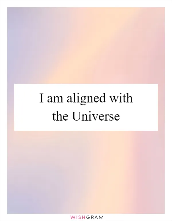 I am aligned with the Universe