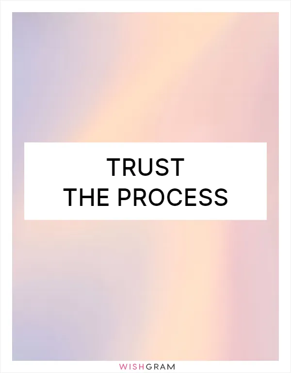 Trust the process