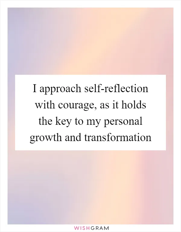 I approach self-reflection with courage, as it holds the key to my personal growth and transformation