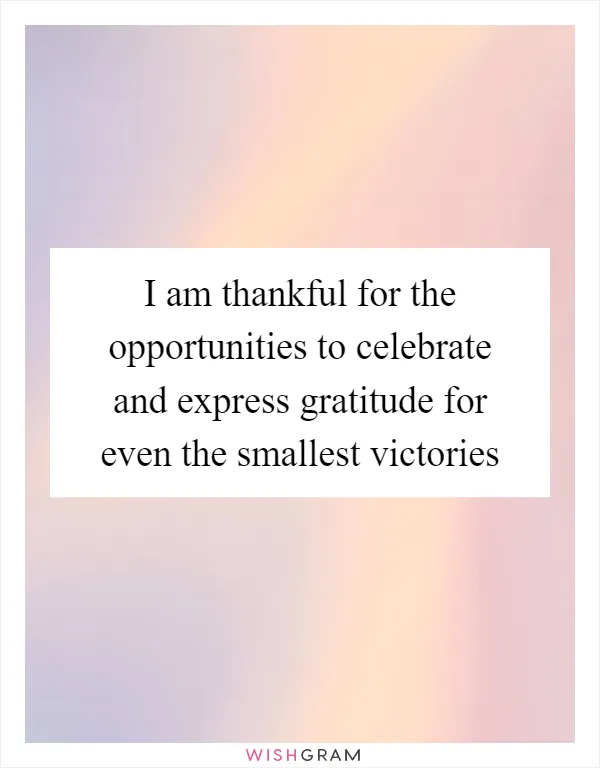 I am thankful for the opportunities to celebrate and express gratitude for even the smallest victories