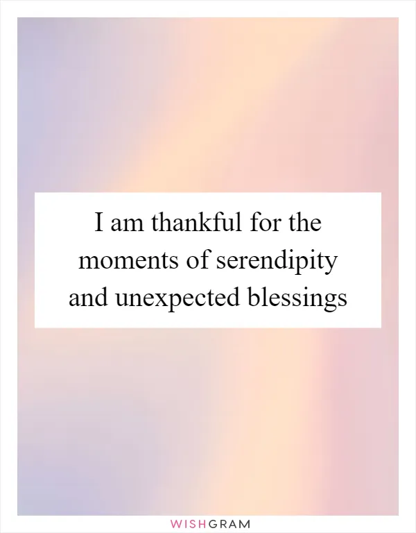 I am thankful for the moments of serendipity and unexpected blessings