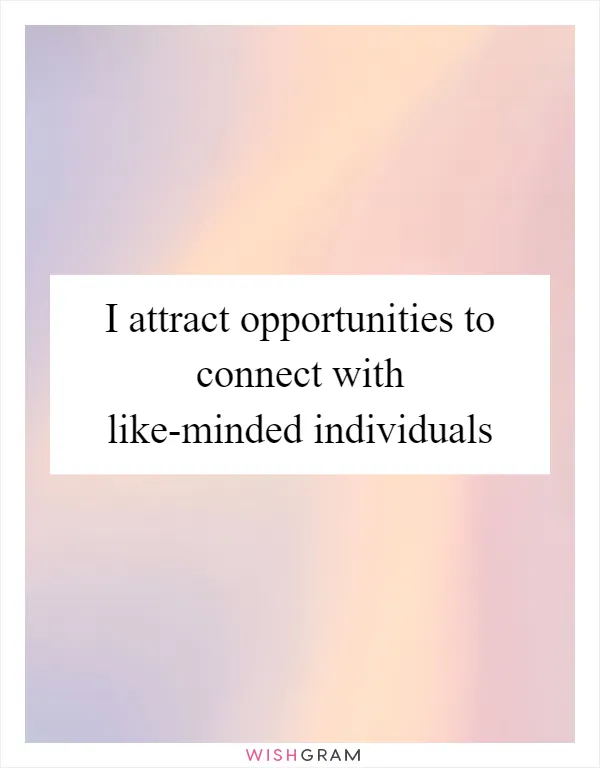 I attract opportunities to connect with like-minded individuals