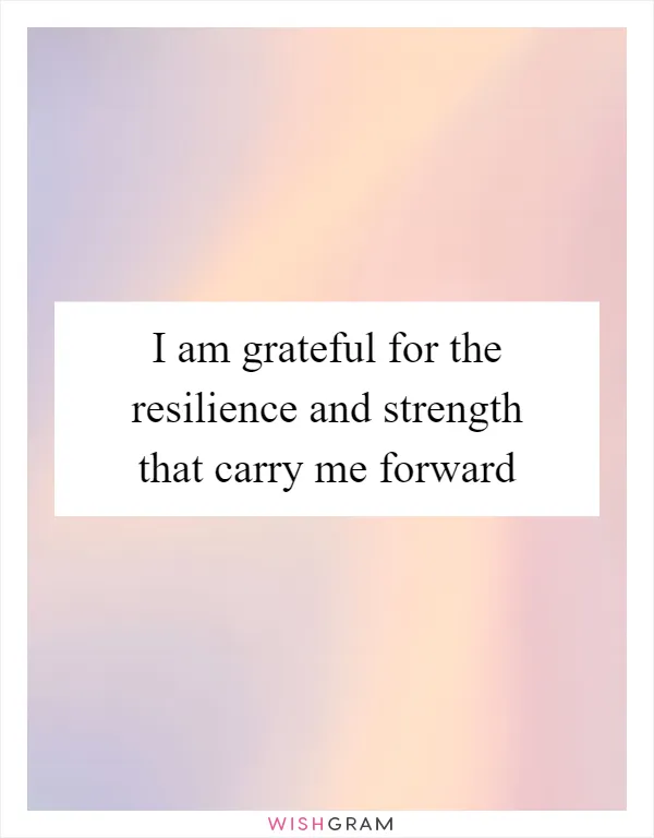 I am grateful for the resilience and strength that carry me forward