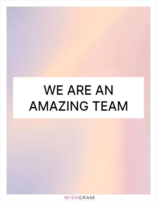 We are an amazing team