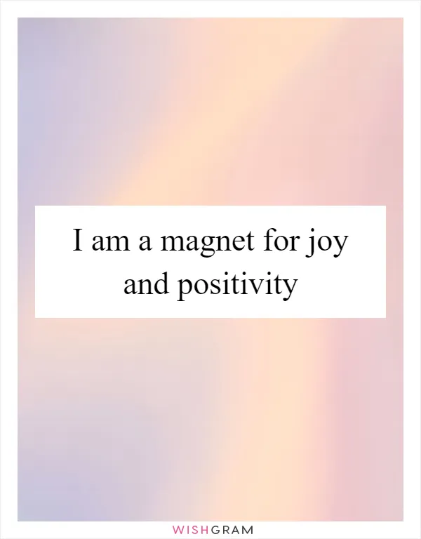 I am a magnet for joy and positivity