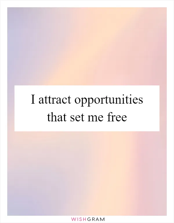 I attract opportunities that set me free