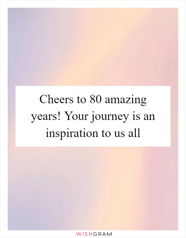 Cheers to 80 amazing years! Your journey is an inspiration to us all