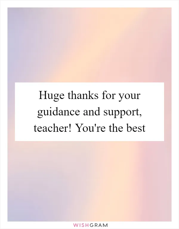 Huge thanks for your guidance and support, teacher! You're the best