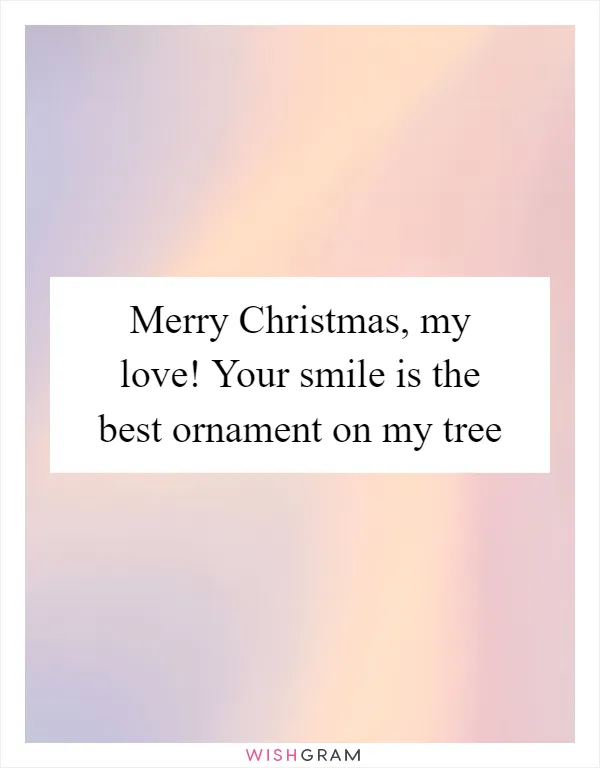 Merry Christmas, my love! Your smile is the best ornament on my tree