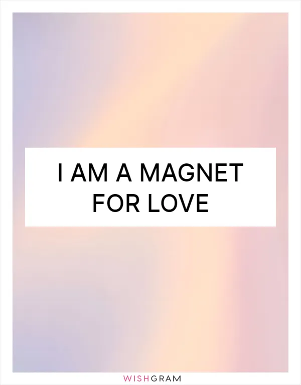 I am a magnet for love